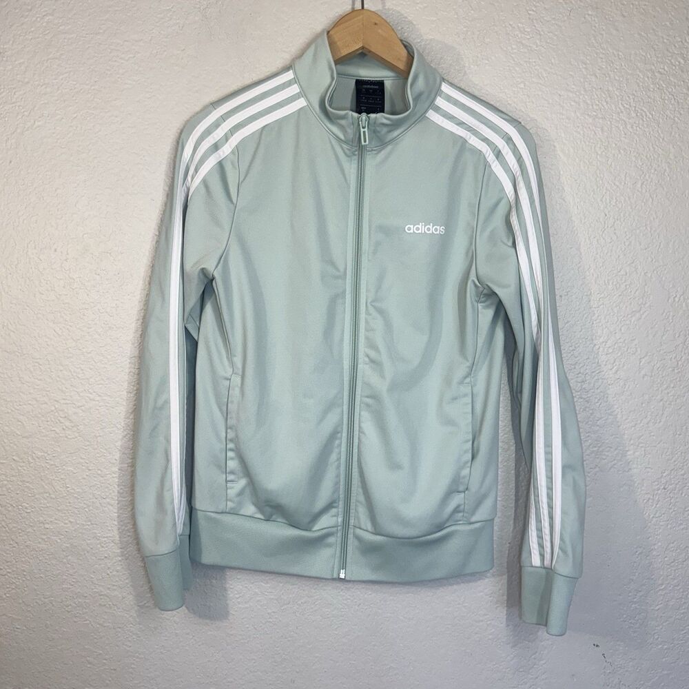 Adidas Tricot Track Jacket 3 Stripe Mint Green Full Zip Classic Retro Women S